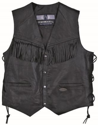 Gilet with laces and fringes