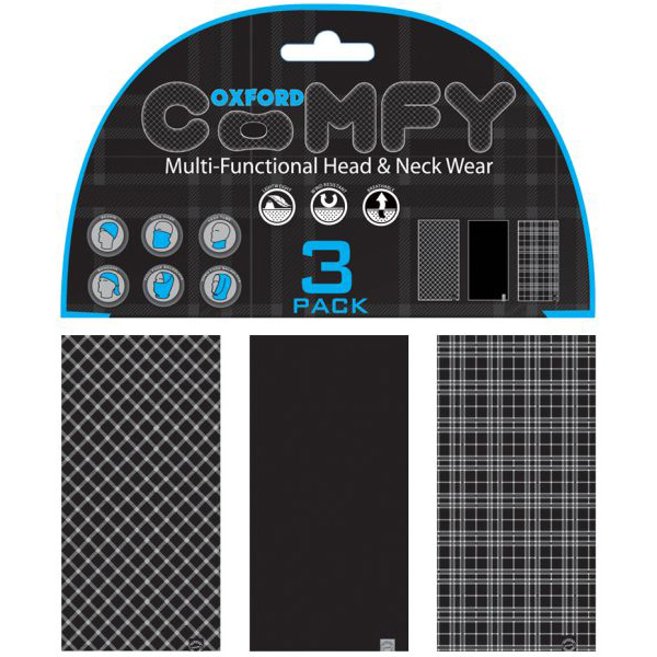 Comfy Black & White Tartan 3-pack