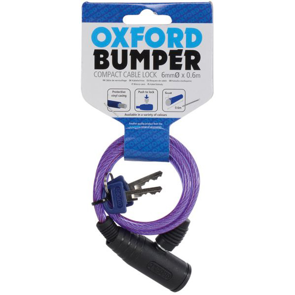 Bumper Cable Lock 6mm x 0.6mt Purple