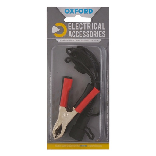 [EL104] Crocodile clips to USA/SAE connector (0.5mtr lead)