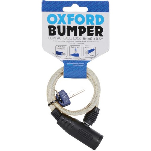 [OF01] Bumper Cable Lock 6mm x 0.6mt Clear