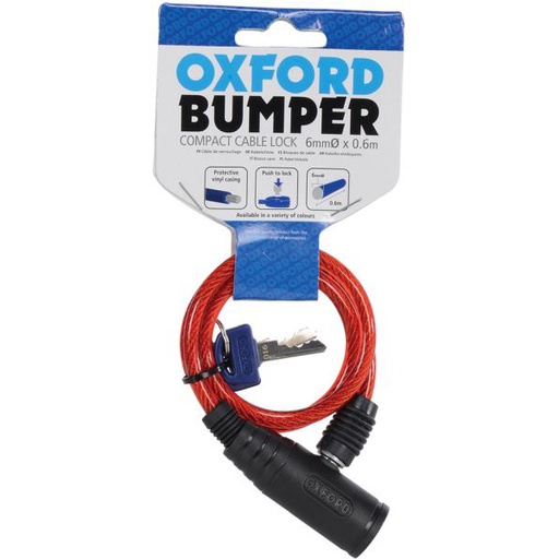 [OF06] Bumper Cable Lock 6mm x 0.6mt Red