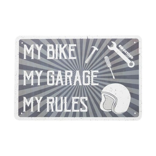 [OX378] Garage Metal Sign - My Rules 20x30cm