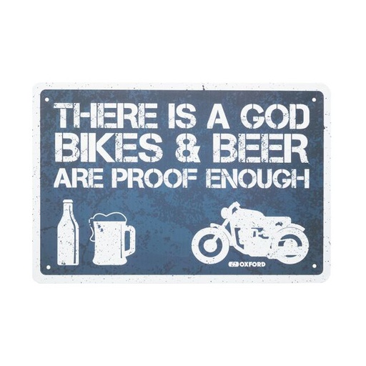 [OX383] Garage Metal Sign - There Is a God 20x30cm