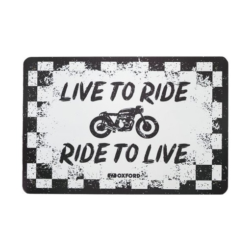 [OX388] Garage Metal Sign - Live To Ride 20x30cm