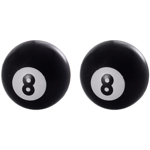 [OX767] 8 Ball Valve Caps Black 1-pair